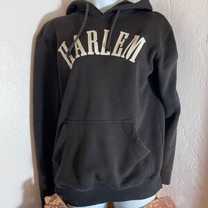LOGG Black Hoodie with Harlem Graphic small